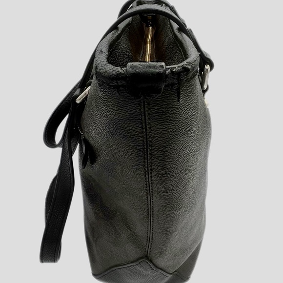 Coach Signature brown black Monogram Tote handbag shoulder bag Zip Top - Picture 4 of 7